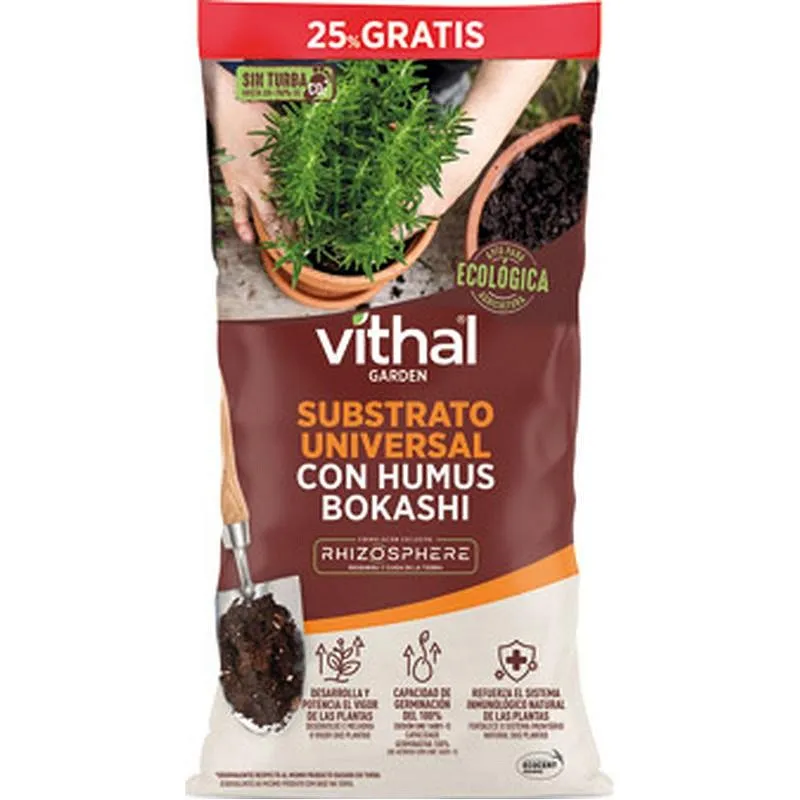 Compra SUBSTRATO UNIVERSAL SIN TURBA 40 + 10 L VITHAL VG24022051 al mejor precio