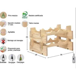 Compra BOTELLERO PINO MACIZO MERLOT 6 BOTELLAS ASTIGARRAGA ME6000.99 al mejor precio