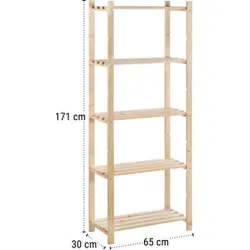 Compra ESTANTERIA PINO NATURA 5 BALDAS 171 X 65 X 30 CM ASTIGARRAGA NC5300.99 al mejor precio