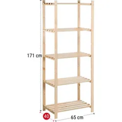Compra ESTANTERIA PINO NATURA 5 BALDAS 171 X 65 X 40 CM ASTIGARRAGA NC5400.99 al mejor precio