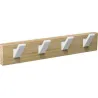 Compra PERCHA PARED MADERA NATURAL 4 GANCHOS BLANCOS NESU 9108PNBL al mejor precio