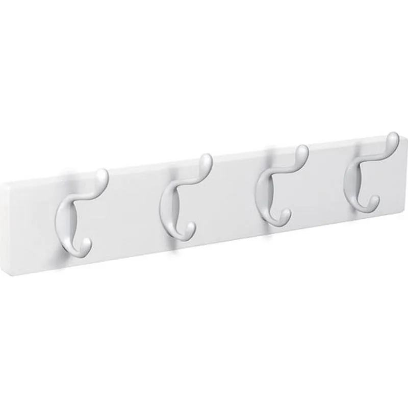 Compra PERCHA PARED MADERA BLANCA 4 GANCHOS BLANCOS NESU 9101BLBL al mejor precio