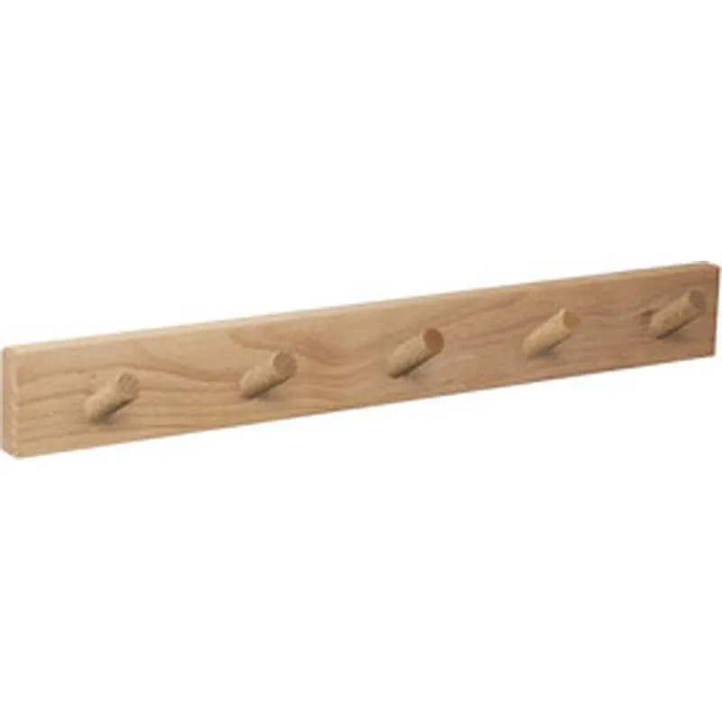Compra PERCHA PARED MADERA NATURAL 5 POMOS INCLINADOS NATURAL NESU 9400HNHN5 al mejor precio