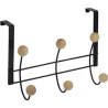 Compra PERCHA SOBREPUERTA NEGRA 6 BOLAS HAYA NATURAL NESU 902NEHN6 al mejor precio