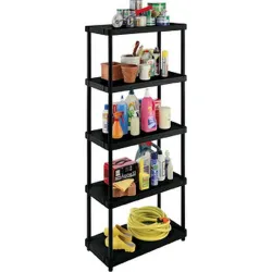 Compra ESTANTERIA RESINA NEGRA 5 ESTANTES (INCL) 60 X 30 X 165 CM TERRY 1002649 al mejor precio