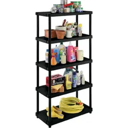 Compra ESTANTERIA RESINA NEGRA 5 ESTANTES (INCL) 120 X 45 X 187,5 CM TERRY 1002825 al mejor precio