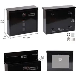 Compra BUZON EXTERIOR ACERO CHANCE NEGRO ARREGUI E7104 al mejor precio