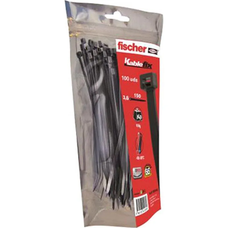 Compra BRIDA NILON DENTADA UBN NEGRA 4,8 X 280 MM 100 UDS FISCHER 87495 al mejor precio