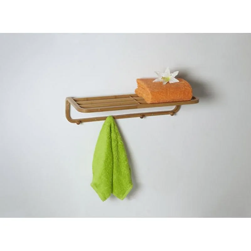 Compra TOALLERO CON ESTANTE Y 4 COLGADORES MADERA NON 7187 al mejor precio