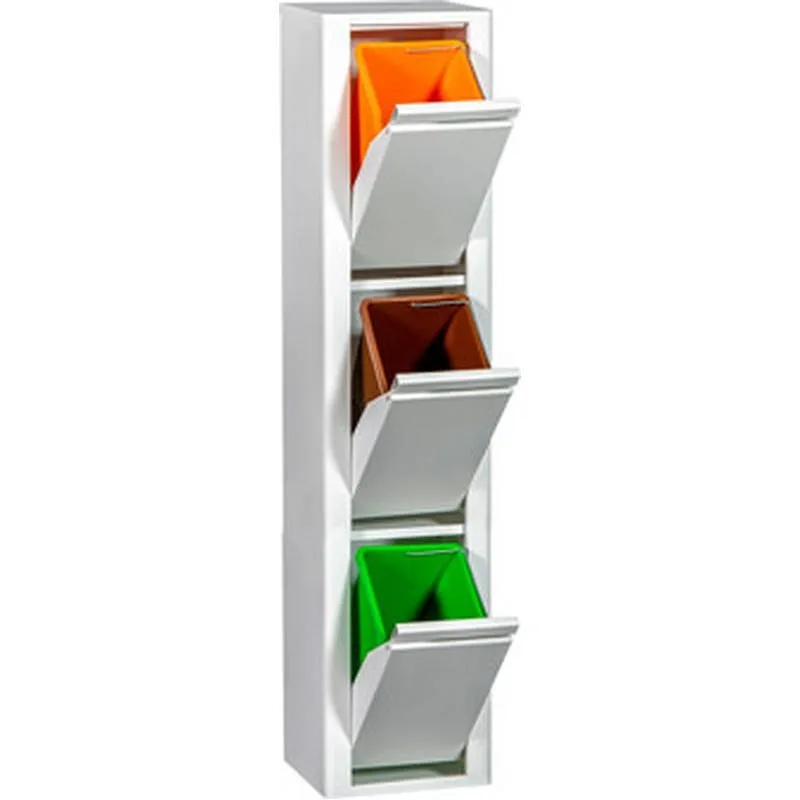 Compra CONTENEDOR BASURA SELECTIVO BLANCO MATE 3 COMPARTIMIENTOS DUETT 998603 al mejor precio