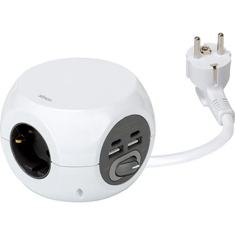 Compra BASE MULTIPLE COMBI BALL 3T 16A 250V +2 USB A- 2 USB C 3,4A SIMON BM516305 al mejor precio