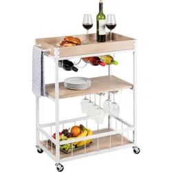 Compra CARRITO DE COCINA RUSTICO BLANCO WENKO 54133100 al mejor precio