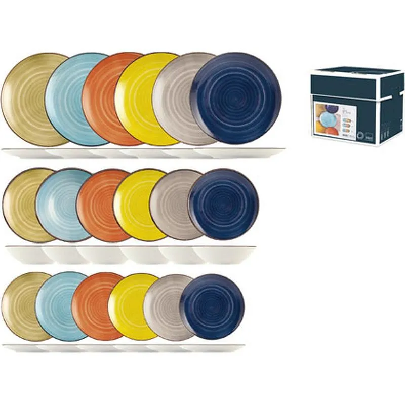 Compra VAJILLA 18 PZAS STONEWARE SURTIDA CARIBE COLORS NON 4926500 al mejor precio