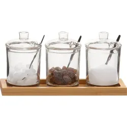 Compra AZUCARERO TRIPLE BASE MADERA SET 3U ANDREA MS72000 al mejor precio