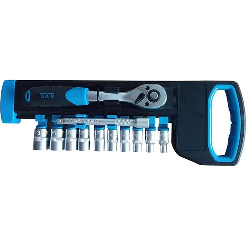 Compra LLAVE CARRACA 72 DIENTES CON VASOS 1/2" 11 PZS NIVEL NV9712256 al mejor precio