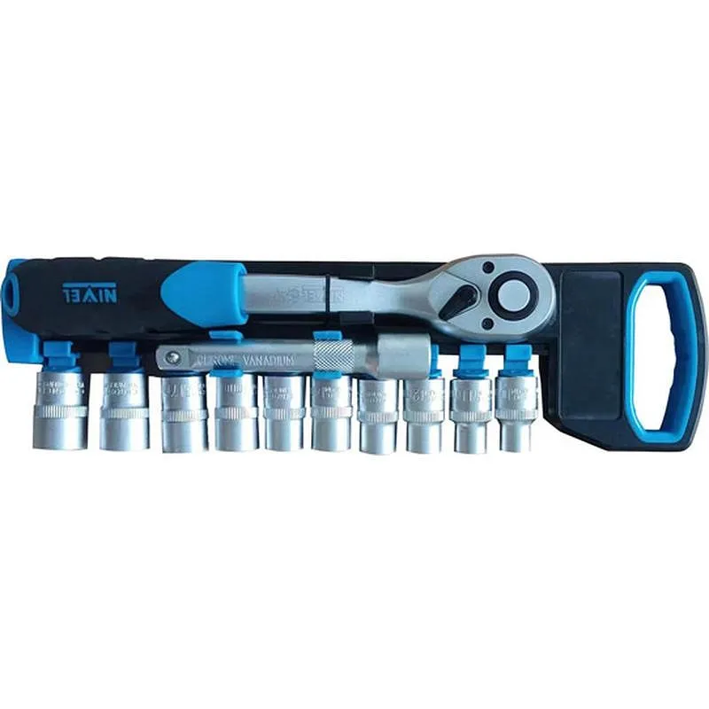 Compra LLAVE CARRACA 72 DIENTES CON VASOS 1/4" 11 PZS NIVEL NV9712257 al mejor precio