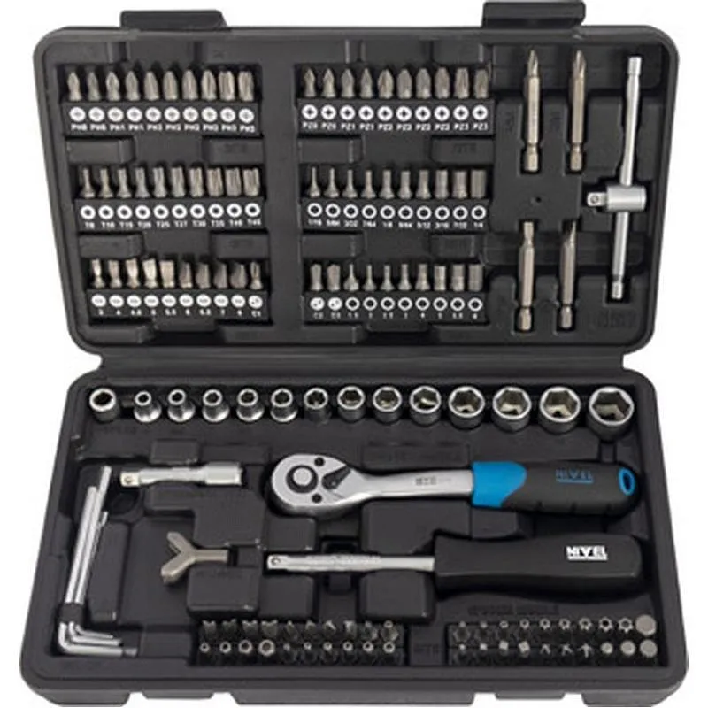 Compra MALETIN DE VASOS Y PUNTAS 1/4" 130 PZS NIVEL NV9712258 al mejor precio