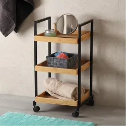 Compra CARRO MULTIUSOS 3 ESTANTERIAS BAMBU 37,5 X 34 X 70 CM NON 21810007 al mejor precio