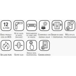 Compra CALENTADOR ESTANCO CON ACCESORIOS 12 L GAS BUTANO /PROPANO G31 HTW HTW-CLE-12NOXGLP al mejor precio