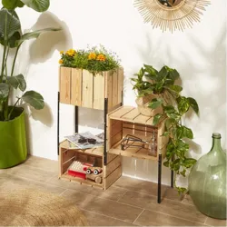 Compra JARDINERA DE MADERA COMPOSICION BALCON 86 X 86 X 28 CM 5517 al mejor precio