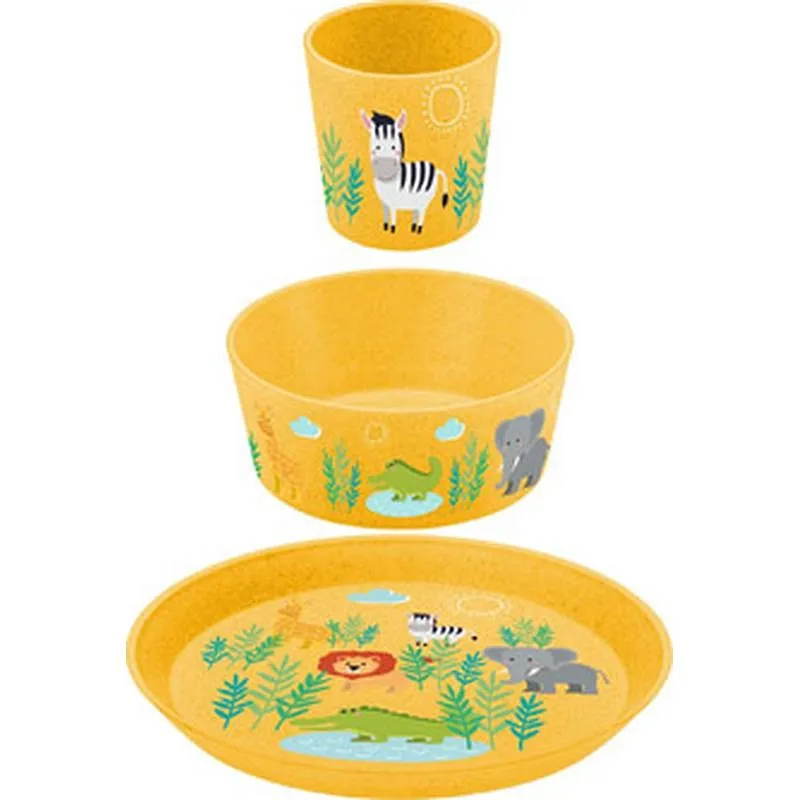 Compra VAJILLA INFANTIL ORGANICA SET 3 PZAS AFRICA AMARILLO 1428681 al mejor precio