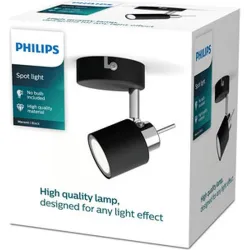 Compra FOCO MERANTI GU10 1 X 35W 1 FOCO METAL NEGRO PHILIPS ILUMINACION 871951446537400 al mejor precio