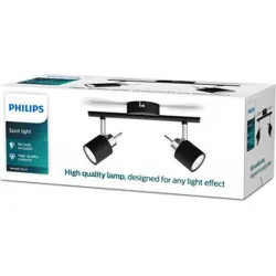 Compra FOCO MERANTI GU10 2 X 35W 2 FOCOS METAL NEGRO PHILIPS ILUMINACION 871951446539800 al mejor precio