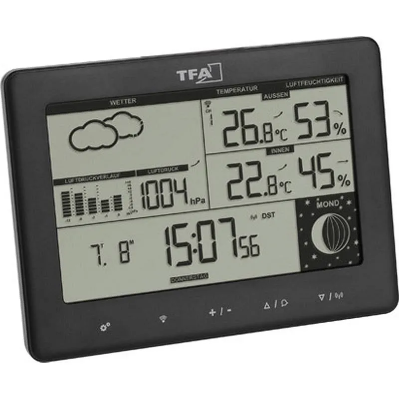 Compra ESTACION METEOROLOGICA INALAMBRICA CON 1 SENSOR + 2 OPCIONAES Y BOTONES TACTILES HERTER 35.1158.01 al mejor precio