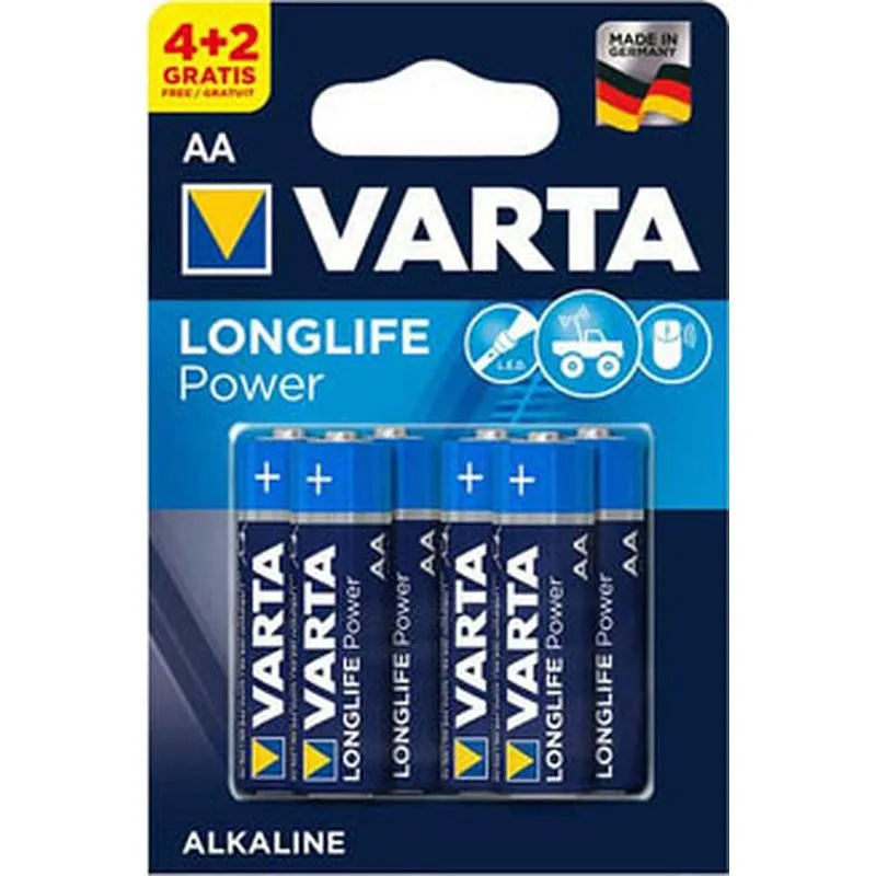 Compra PILA ALCALINA LONG LIFE LR06 AA 4 + 2 UNIDADES VARTA 38974 al mejor precio