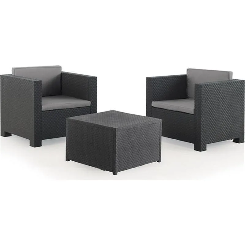 Compra CONJUNTO RATAN RESINA DIVA TETE A TETE ANTRACITA SHAF 55442 al mejor precio