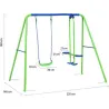 Compra COLUMPIO INFANTIL METAL 1 ASIENTO + 1 BALANCIN 220 X 140 X182 CM OUTDOOR TOYS KM10011 al mejor precio