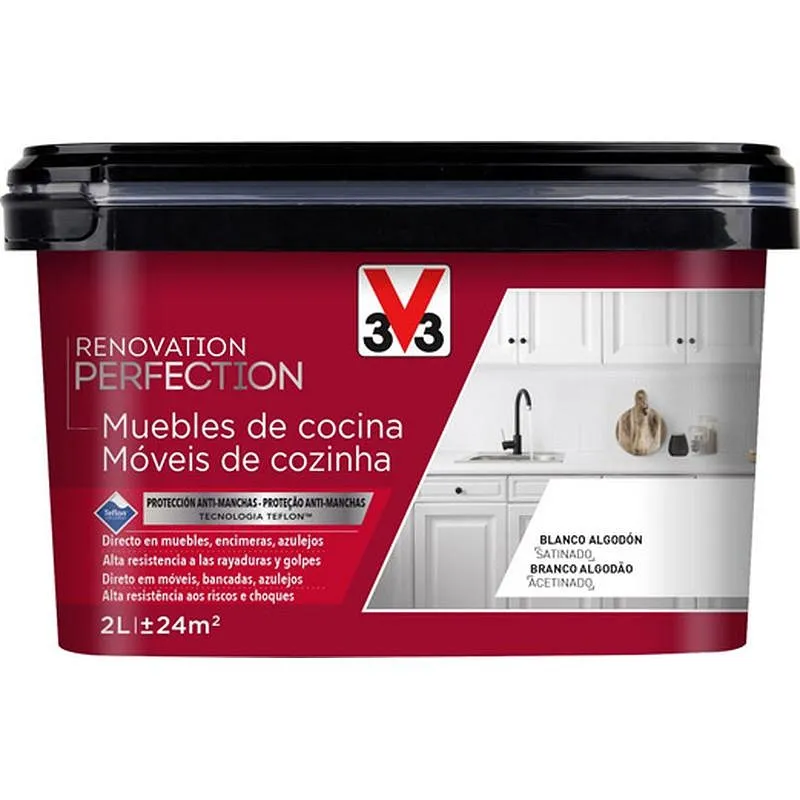 Compra PINTURA RENOVACION COCINAS RENO PERFECTION 2 L BLANCO ALGODÓN V33 119629 al mejor precio