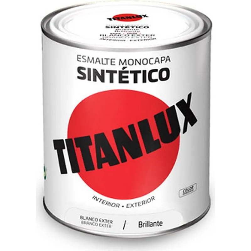 Compra ESMALTE SINTETICO EXTERIOR BRILLO 566E 750 ML BLANCO TITANLUX F01566E34/5809022 al mejor precio