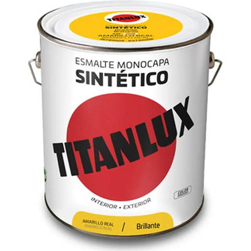 Compra ESMALTE SINTETICO BRILLO 0529 4 L AMARILLO REAL TITANLUX F01052904/5808951 al mejor precio