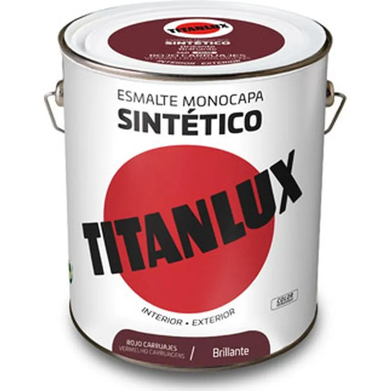 Compra ESMALTE SINTETICO BRILLO 0560 4 L ROJO CARRUAJE TITANLUX F01056004/5808983 al mejor precio