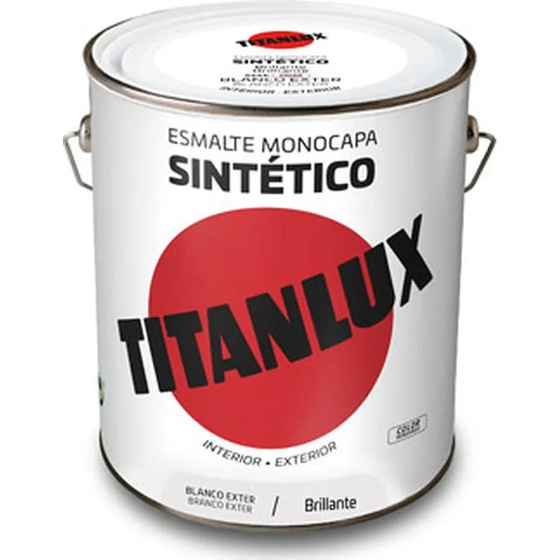 Compra ESMALTE SINTETICO EXTERIOR BRILLO 566E 4 L BLANCO TITANLUX F015566E04/5809020 al mejor precio