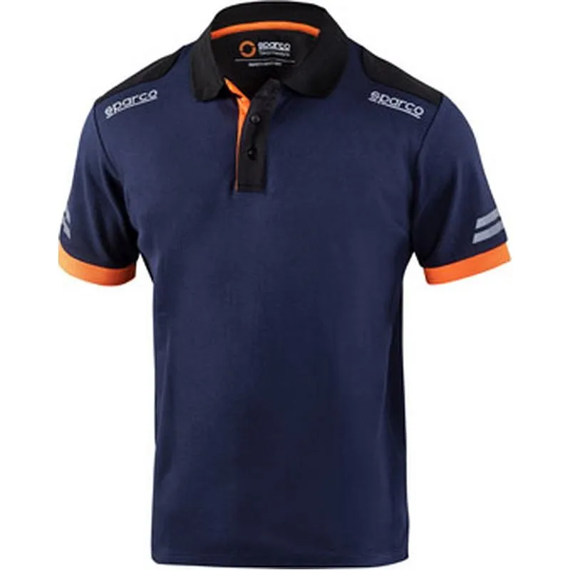 Compra POLO TECNICO 180 GR AZUL / NARANJA FLUOR TALLA M SPARCO 02415BMAFM al mejor precio
