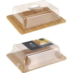 QUESERA CON TAPA BASE BAMBU...