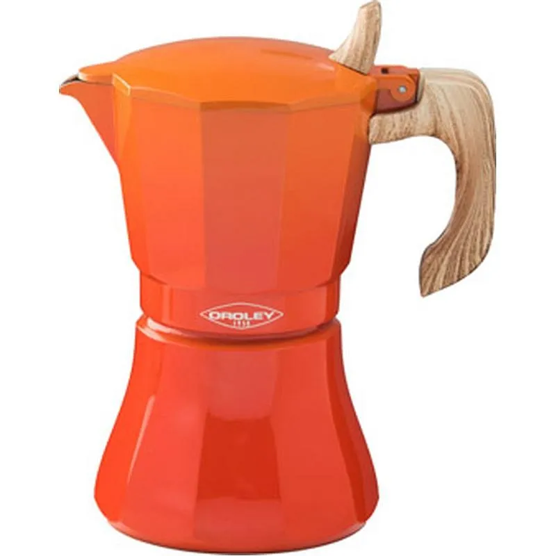 Compra CAFETERA ALUMINIO INDUCCION PETRA NARANJA 9 TAZAS OROLEY 215090406 al mejor precio