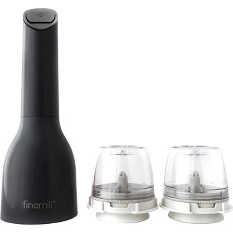 Compra MOLINILLO ESPECIES A BATERIA +2 ESPECIEROS NEGRO FINAMILL GP180134-12MIB al mejor precio
