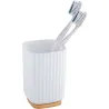 VASO PORTACEPILLO DE DIENTES BLANCO BAMBU SERIE ROTELLO WENKO 25293100