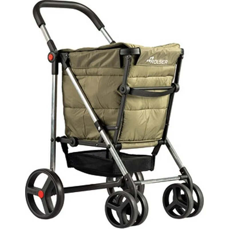 Compra CARRO COMPRA 4 RUEDAS GIRATORIAS CESTA GRAN CAPACIDAD PLEGABLE BASKET POLAR 4B KAKI ROLSER BAS001 KAKI al mejor precio