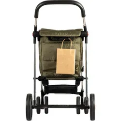 Compra CARRO COMPRA 4 RUEDAS GIRATORIAS CESTA GRAN CAPACIDAD PLEGABLE BASKET POLAR 4B KAKI ROLSER BAS001 KAKI al mejor precio