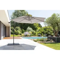 Compra PARASOL ALUMINIO EXCENTRICO TAUPE diametro 3 M IMPORT 171256B al mejor precio