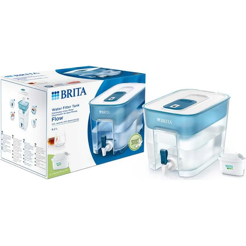 Compra DISPENSADOR AGUA FLOW 5,3 L + 1 FILTRO MXPRO 30,4 X 21,4 X 22CM BRITA 1051126 al mejor precio