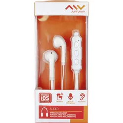 Compra AURICULAR ESTEREO BLUETOOTH AUTONOMIA 5 HORAS BLANCO MYWAY MWHPH0023 al mejor precio