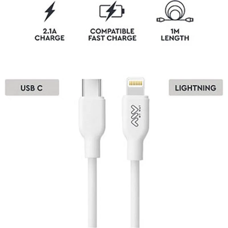 Compra CABLE CONEXION USB TIPO C A LIGTINING 20W 1 METRO BLANCO MYWAY MWUSC0023 al mejor precio