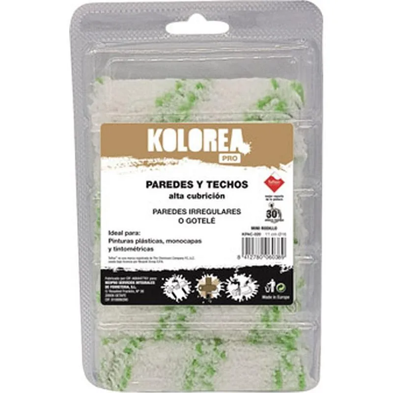 Compra MINI RODILLO RECAMBIO PAREDES Y TECHOS PRO TEFLON 11 CM X diametro16 MM KOLOREA KPAC-020 al mejor precio