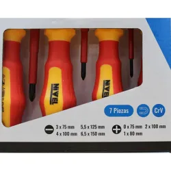 Compra DESTORNILLADOR AISLADO 1000 V (JUEGO 7 PIEZAS) 4 PL + 3 PH NIVEL 00990 al mejor precio