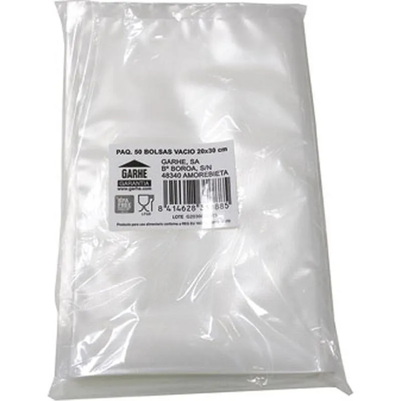 Compra BOLSA ENVASAR VACIO (PAQ 50 UDS) 20 X 30 CM GARHE 31088 al mejor precio